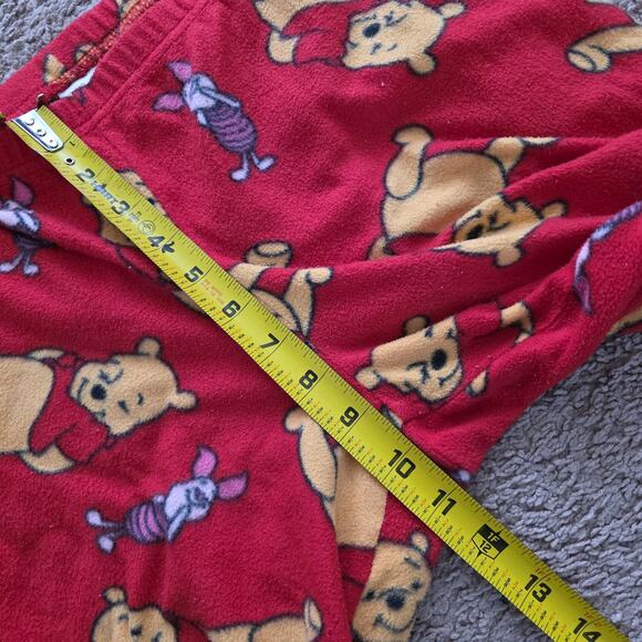 Disney Winnie The Pooh Fleece Pajama Pants Womens L Piglet Elastic Lounge Y2K - Picture 7 of 8